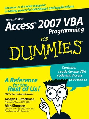 Access 2007 VBA Programming For Dummies - ebook